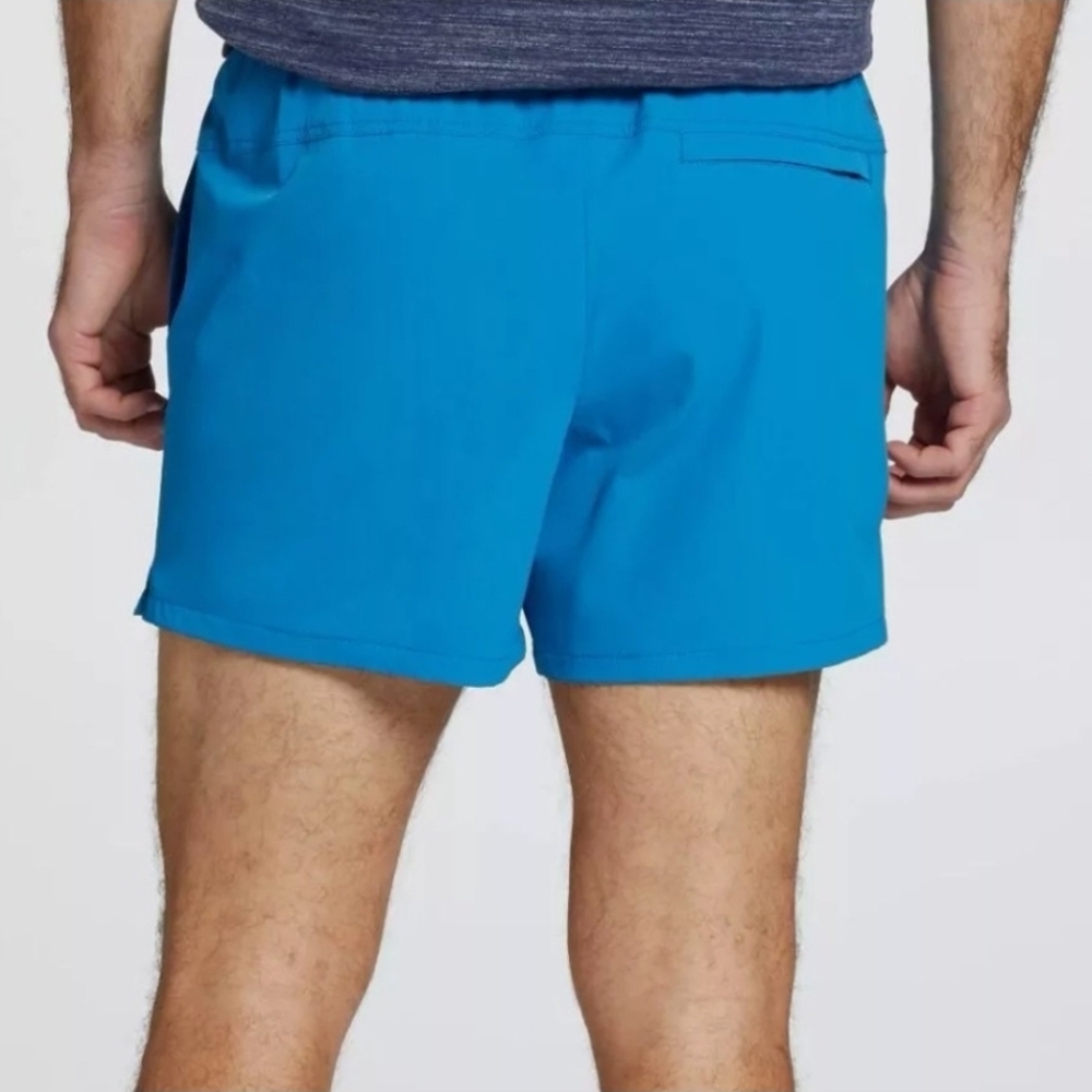 Men's Athletic Drawstring Shorts - Blue - Picture 2 of 8